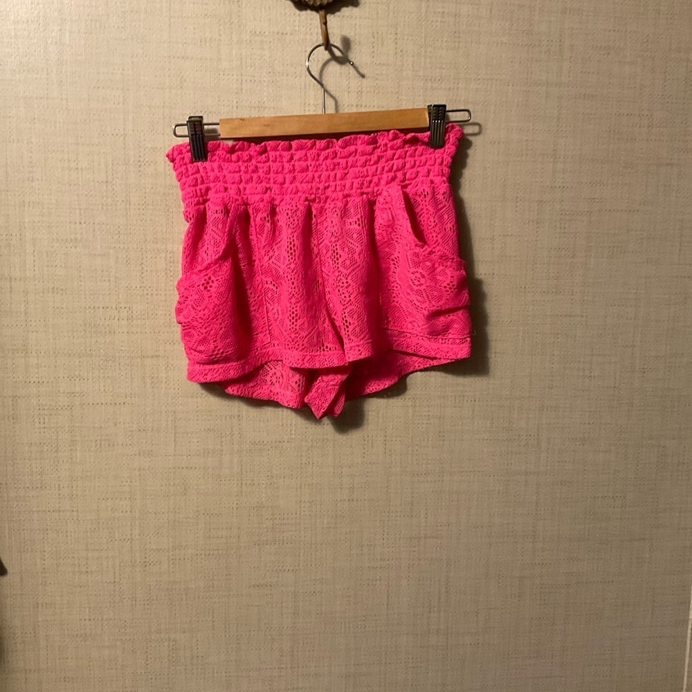 OP High Waist Pink Lace Shorts